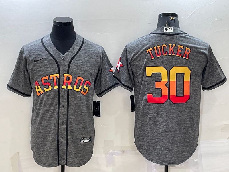 Men Houston Astros #30 Tucker hemp ash Rainbow Game Nike 2022 MLB Jersey